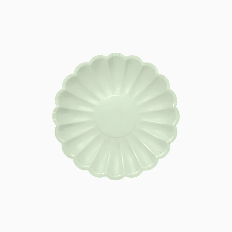 8 Pratos 18cm Ondulados Verde Menta