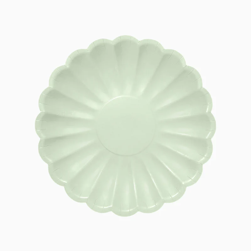6 Pratos 23cm Ondulados Verde Menta