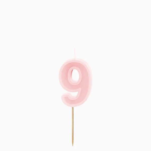 Vela de Aniversário Rosa Pastel 6cm nº9