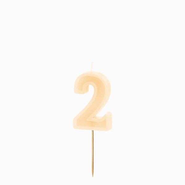 Vela de Aniversário Creme 6cm nº2