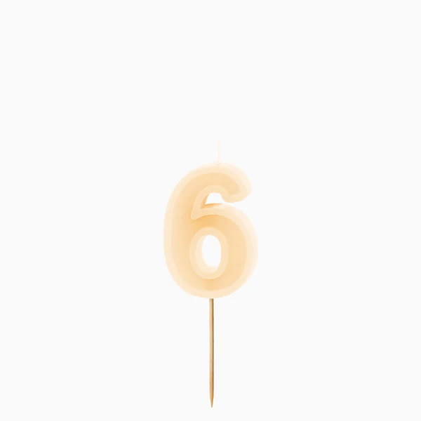 Vela de Aniversário Creme 6cm nº6