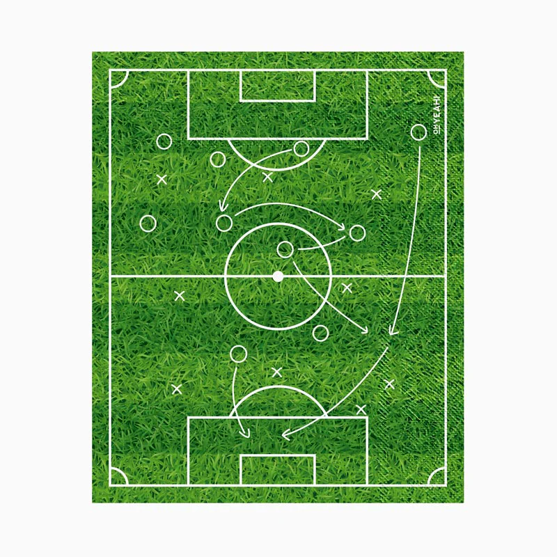 20 Guardanapos 40x33cm Campo de Futebol