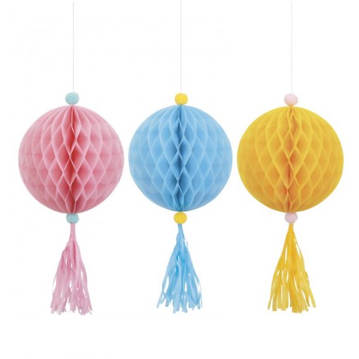 3 Bolas pendentes com Tassel Pastel Ice Cream