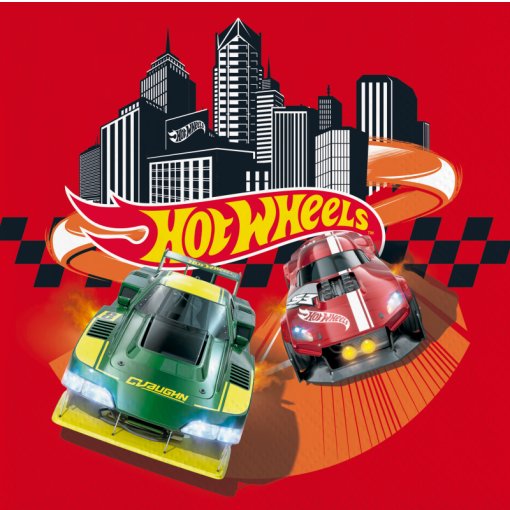 20 Guardanapos 33cm Hot Wheels
