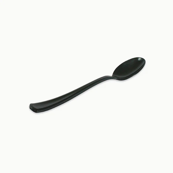 12 Colheres Plástico 17,5cm Preto