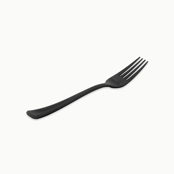 12 Garfos Plástico 18,5cm Preto