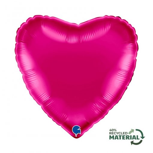 Balão Foil 18'' Coração Magenta - Rosa Choque