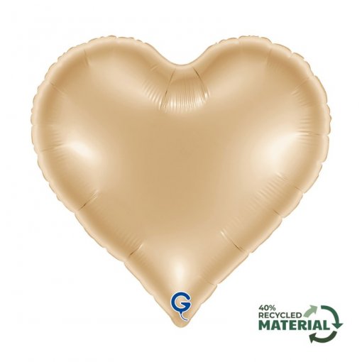 Balão Foil 18'' Coração White Gold - Dourado Branco
