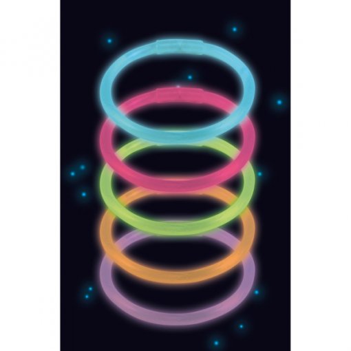 10 Pulseiras Cor Sortida Glow 20cm