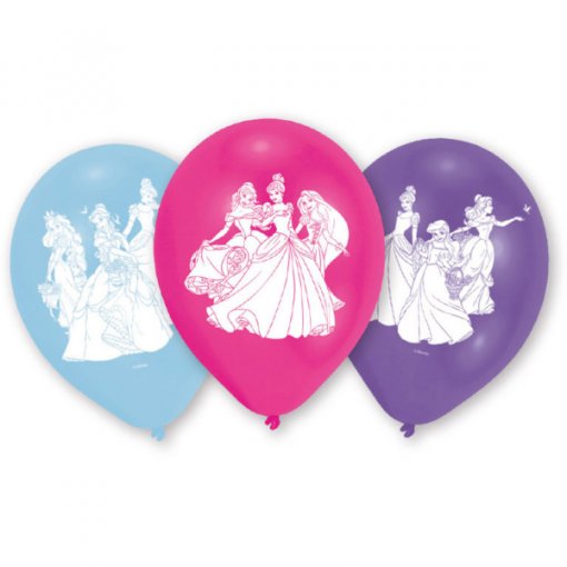 6 Balões latex 22,8cm Princesas Disney