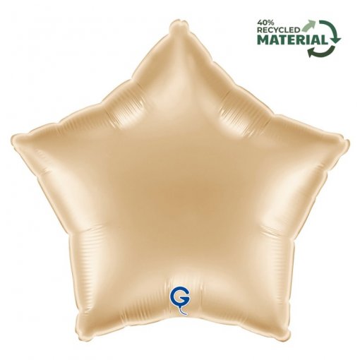 Balão Foil 18' Estrela White Gold - Dourado Branco