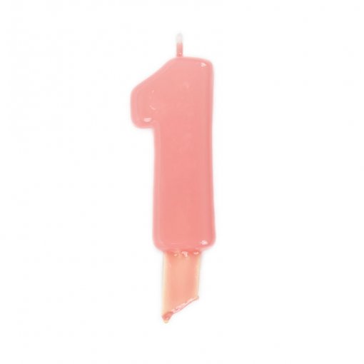 Vela de Aniversário Rosa Claro 9,5cm nº1