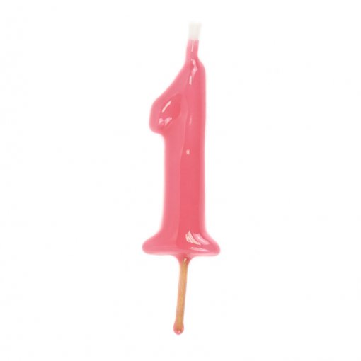 Vela Aniversário 6cm Rosa nº1