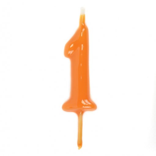 Vela Aniversário 6cm Laranja nº1
