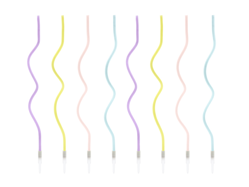 8 Velas de Aniversário 14cm Curl Mix