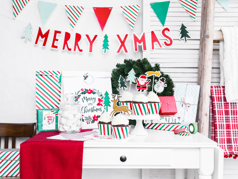 3 Sacos de oferta Presentes 25x11x27cm Merry Christmas Kraft