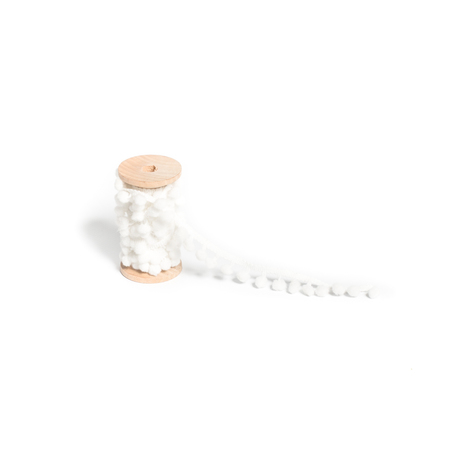 Fita Pompons Branco 1.5cm x 2m