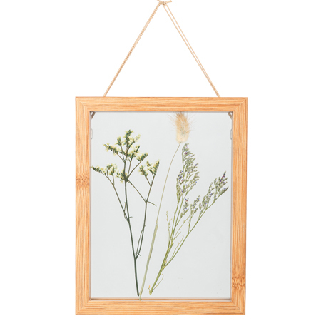 Moldura de Vidro 23x18cm com Flores secas naturais