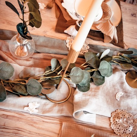 Suporte de Vela Metal Dourado 9,5x23cm