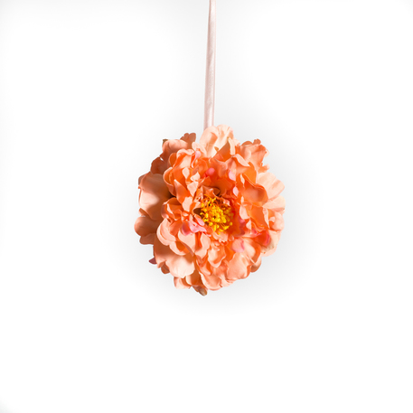Decoração de Peónias 14cm Pêssego