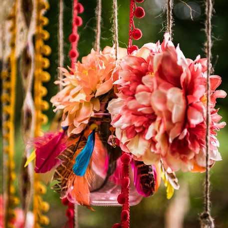 Decoração de Peónias 14cm Pêssego