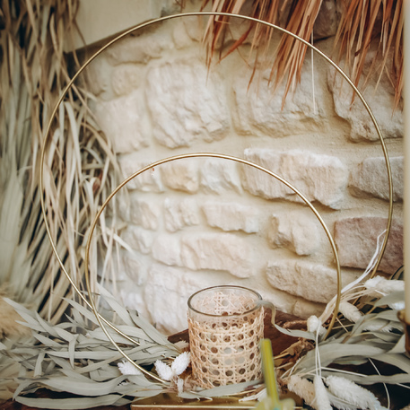 Suporte de Vela Tealight em vidro cannage natural 9x8cm