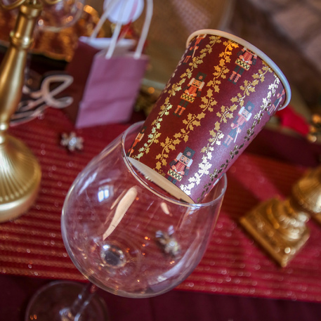 8 Copos 255ml Nutcracker Bordeaux Natal