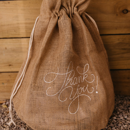 Saco de Juta 52x55x35cm 'Thank you'