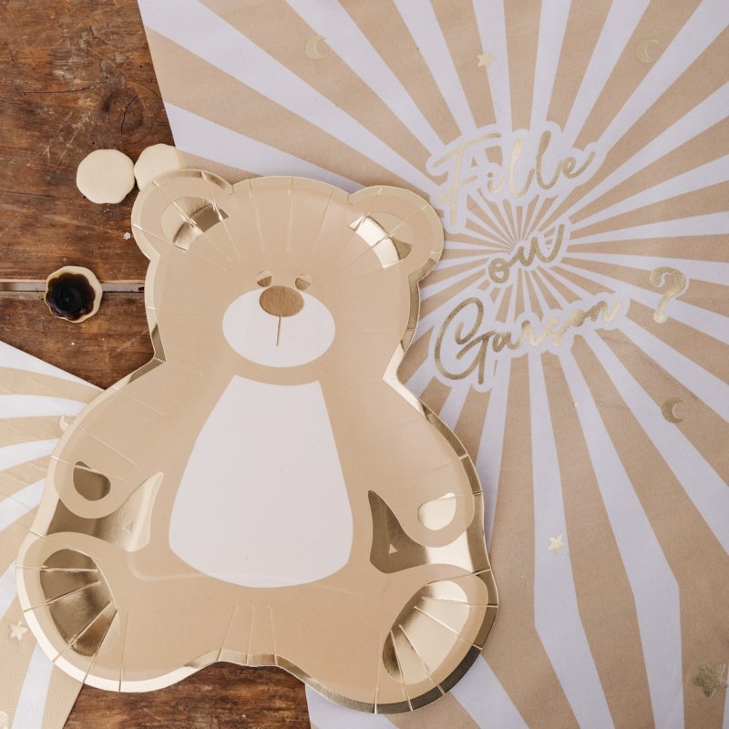 8 Pratos 23x21,5cm Baby Teddy Nude & Camel