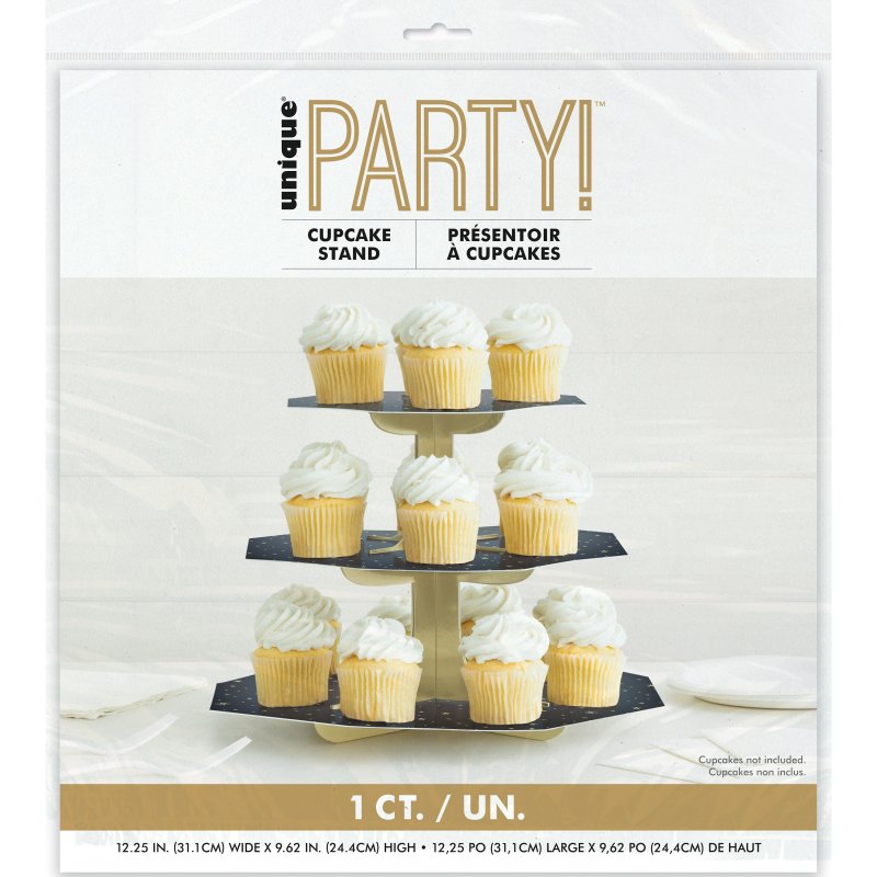 Cupcake Stand 3 Andares Black & Gold