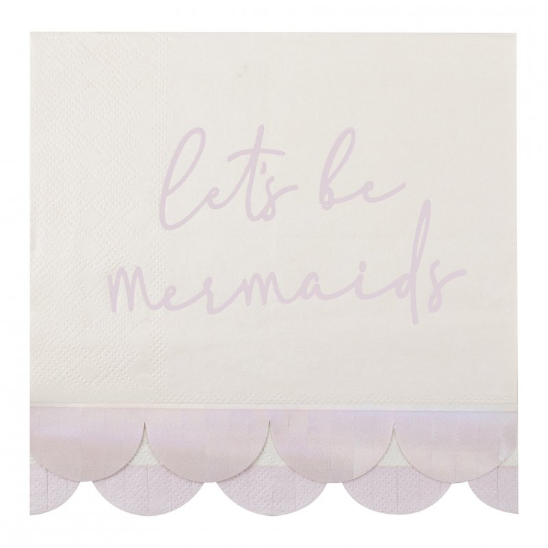 16 Guardanapos 16x16,5cm 'Let's Be Mermaids' Sereia Iridescente