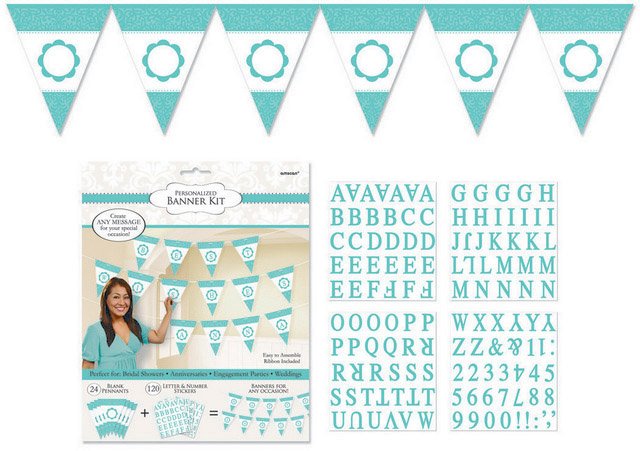 Bandeira Triangular Papel Personalizável Azul Claro