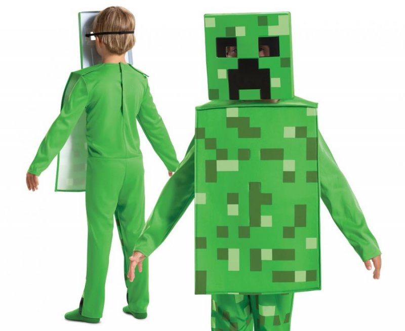 Fato Creeper Minecraft Idade 7-8 Anos