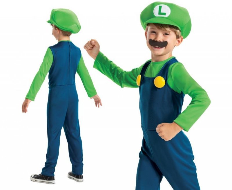 Fato Luigi Super Mario Bros Idade 7-8 Anos