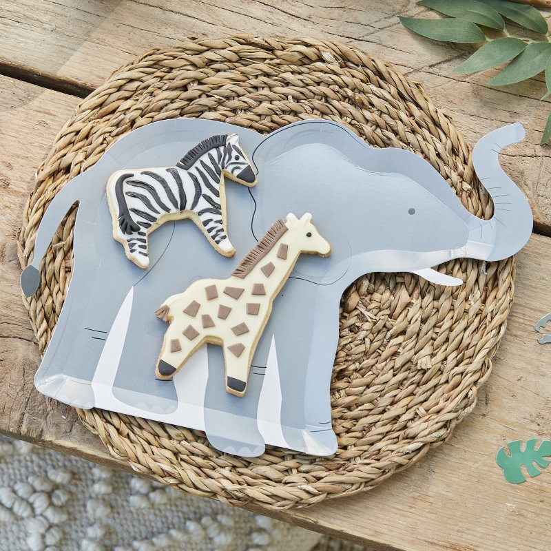 8 Pratos 30cm (W) x 24.5cm Elefante - Selva