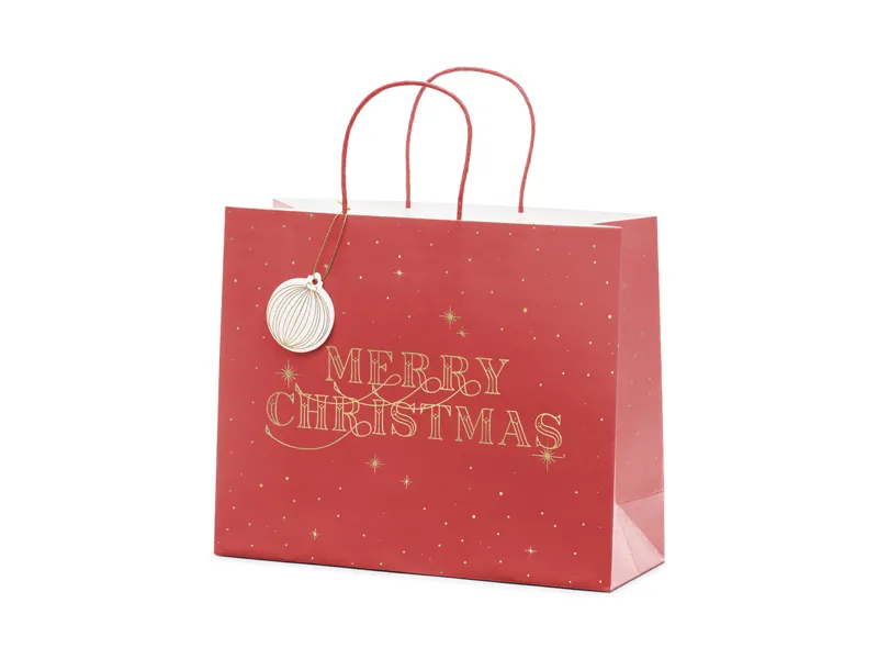 Saco para Presente 32.5x26.5x11.5cm Merry Christmas - Natal