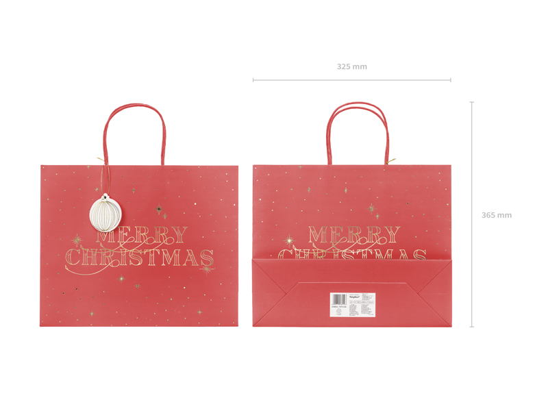 Saco para Presente 32.5x26.5x11.5cm Merry Christmas - Natal