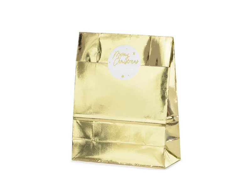 3 Sacos para Presente 18.5x28.5x8cm Dourado Foil - Natal
