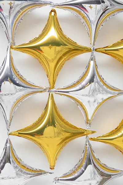 Balão Foil Estrela 4 pontas 45cm Prateado