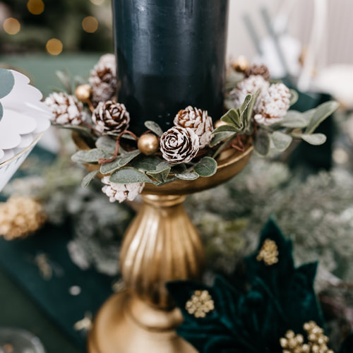 Castiçal Barroco Dourado mate 10,5x17cm