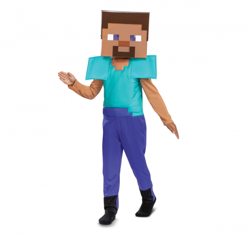 Fato Steve Minecraft Idade 7-8