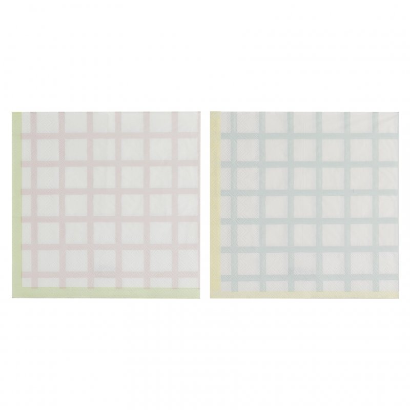 16 Guardanapos Pastel Gingham 