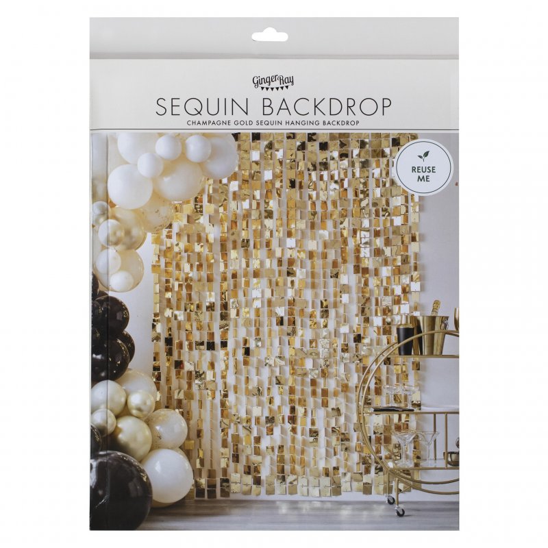 Backdrop com lantejoulas douradas