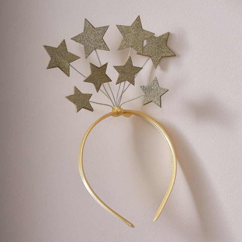 Bandolete Cetim Estrelas Dourada