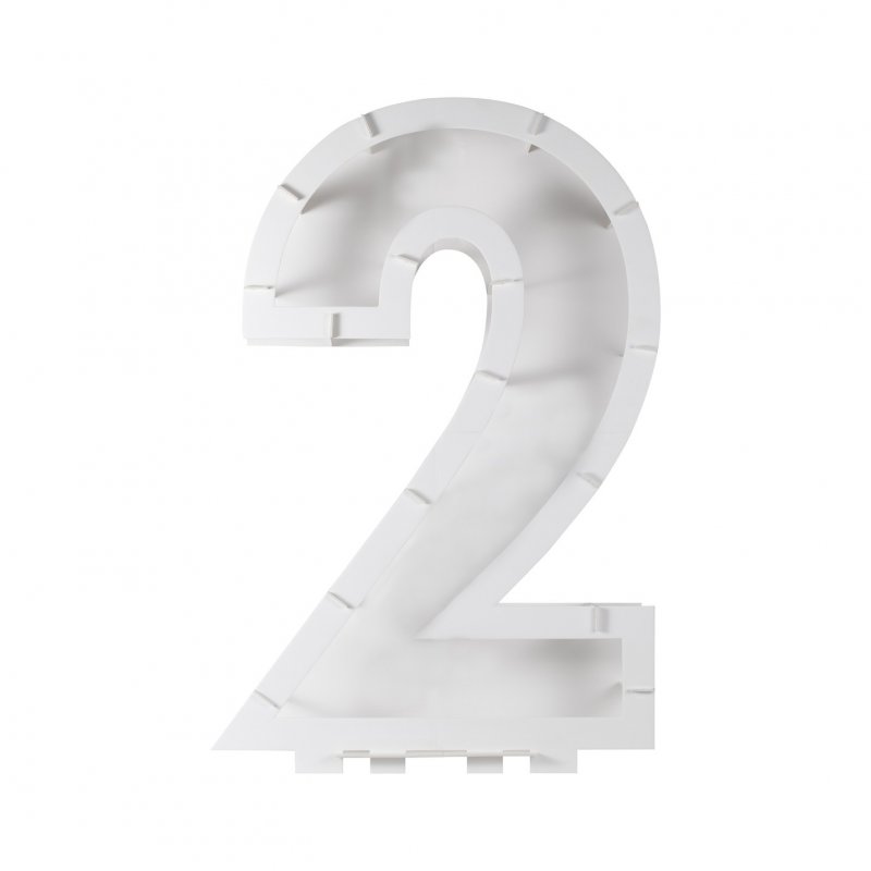 Moldura de Número 2 para balões 81x58x14cm