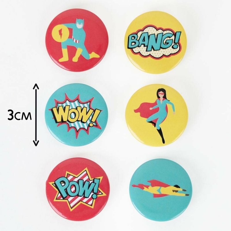 6 Crachás Super-Heróis