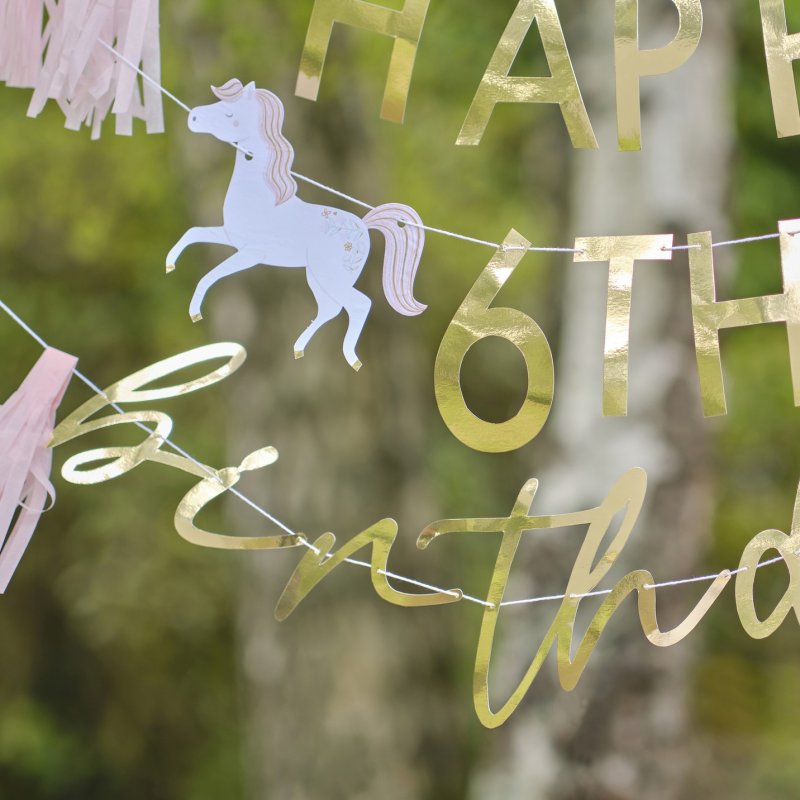 Faixa personalizável 'Happy Birthday' Princesas