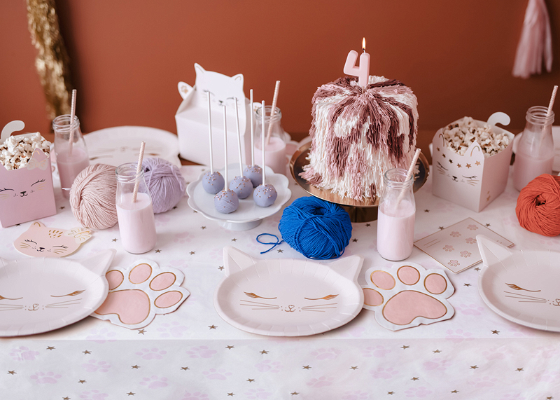Toalha de mesa papel 180x120cm Patas - Gatos