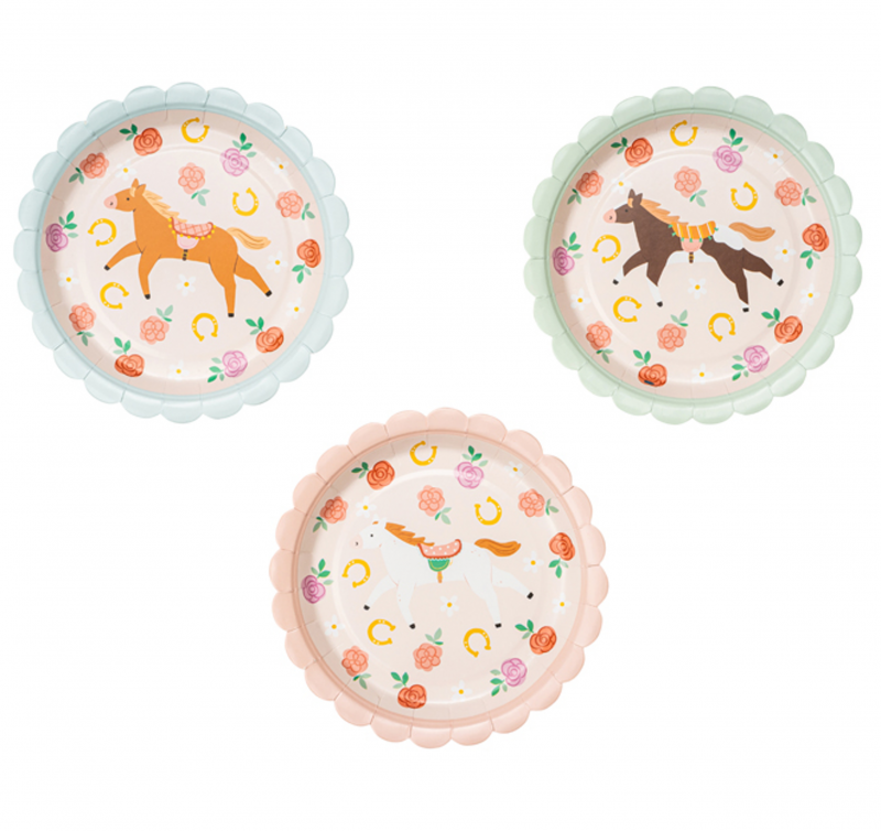 6 Pratos 18cm Cavalos