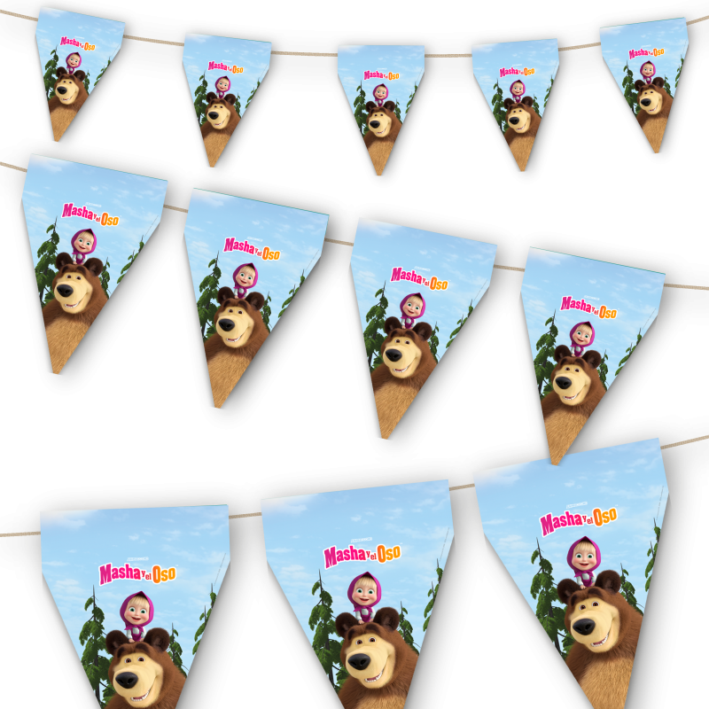 Bandeiras Triângulo 9m Masha e o Urso